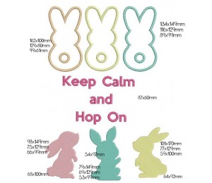 Stickdatei - Keep calm and Hop on 1